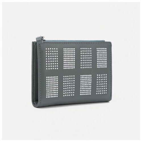 фото Кошелёк, 2 отдела на кнопке, цвет зелёный нет бренда