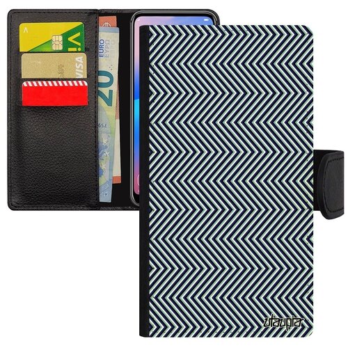 фото Защитный чехол книжка на телефон // xiaomi redmi note 6 pro // "зигзаг" illusion стиль, utaupia, синий