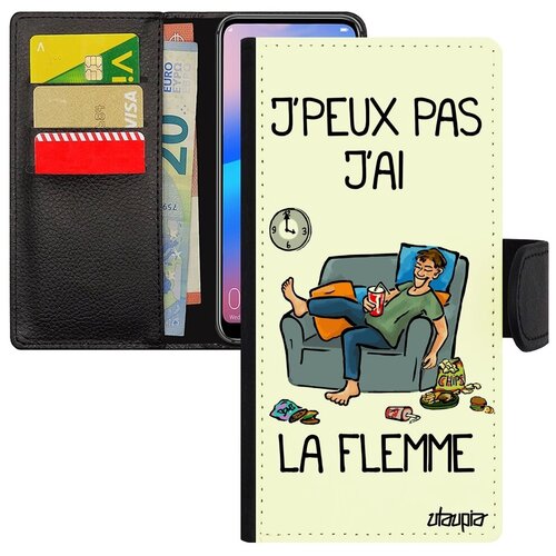 фото Противоударный чехол книжка для мобильного // samsung galaxy a10 // "не могу - мне лень!" принт jpeux, utaupia, белый