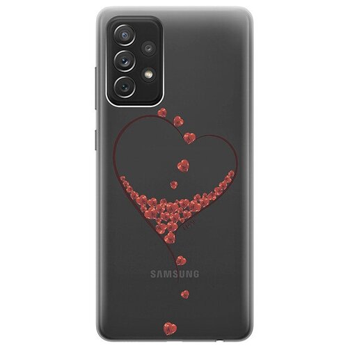 Ультратонкий силиконовый чехол-накладка ClearView 3D для Samsung Galaxy A72 с принтом Little hearts ультратонкий силиконовый чехол накладка clearview для samsung galaxy a02s с 3d принтом little hearts