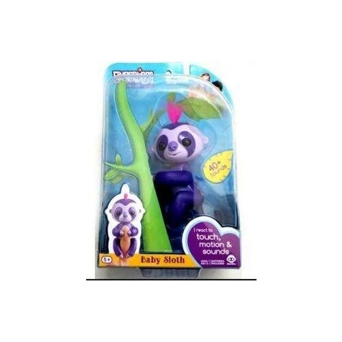 Купить Интерактивный ленивец Мажди пурпурный 12 см, WowWee