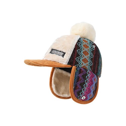 Шапка ушанка кепка бейсболка зимняя тёплая женская с помпоном бомбер