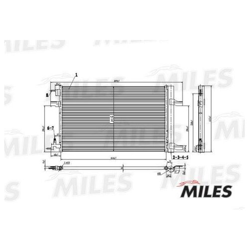 MILES ACCB017 Радиатор кондиционера паяный GM ORLANDO/CRUZE/ZAFIRA/ASTRA 1.4-1.8/2.0D A/T 09- ACCB017