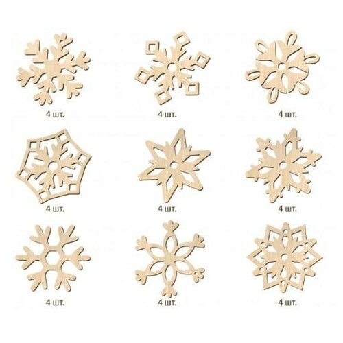 Набор деревянный для творчества Lemmo Набор новогодних украшений 6