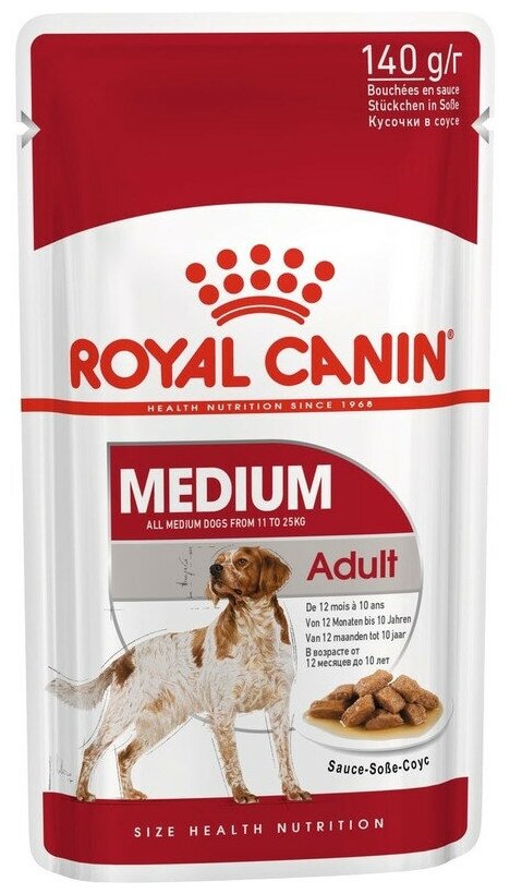 Влажный корм Royal Canin Medium Adult для взрослых собак средних пород - 140 г x 10 шт