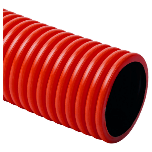 Труба двустенная гибкая ПНД Копофлекс 50 мм с зондом и соединительной муфтой. IP67 бухта 50. цвет красный