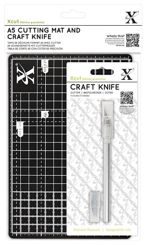 Мат и нож для скрапбукинга со сменными лезвиями 14,8 х 21 см DOCRAFTS XCU268436