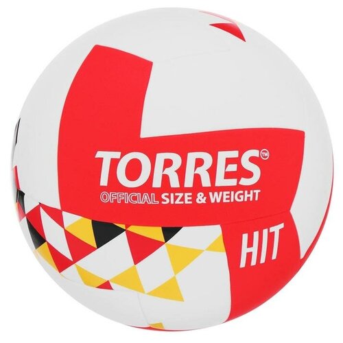 TORRES Мяч волейбольный TORRES Hit, PU, клееный, 12 панелей, размер 5