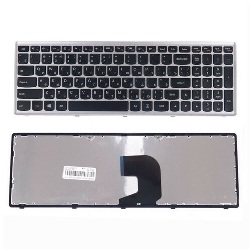 Клавиатура для Lenovo IdeaPad Z500, P500 (T6F1, 25-206416, черная/серебряная) клавиатура для ноутбука lenovo z500 p500 p n 25 206237 25206237 pk130sy1f00 9z n8rsc 40r