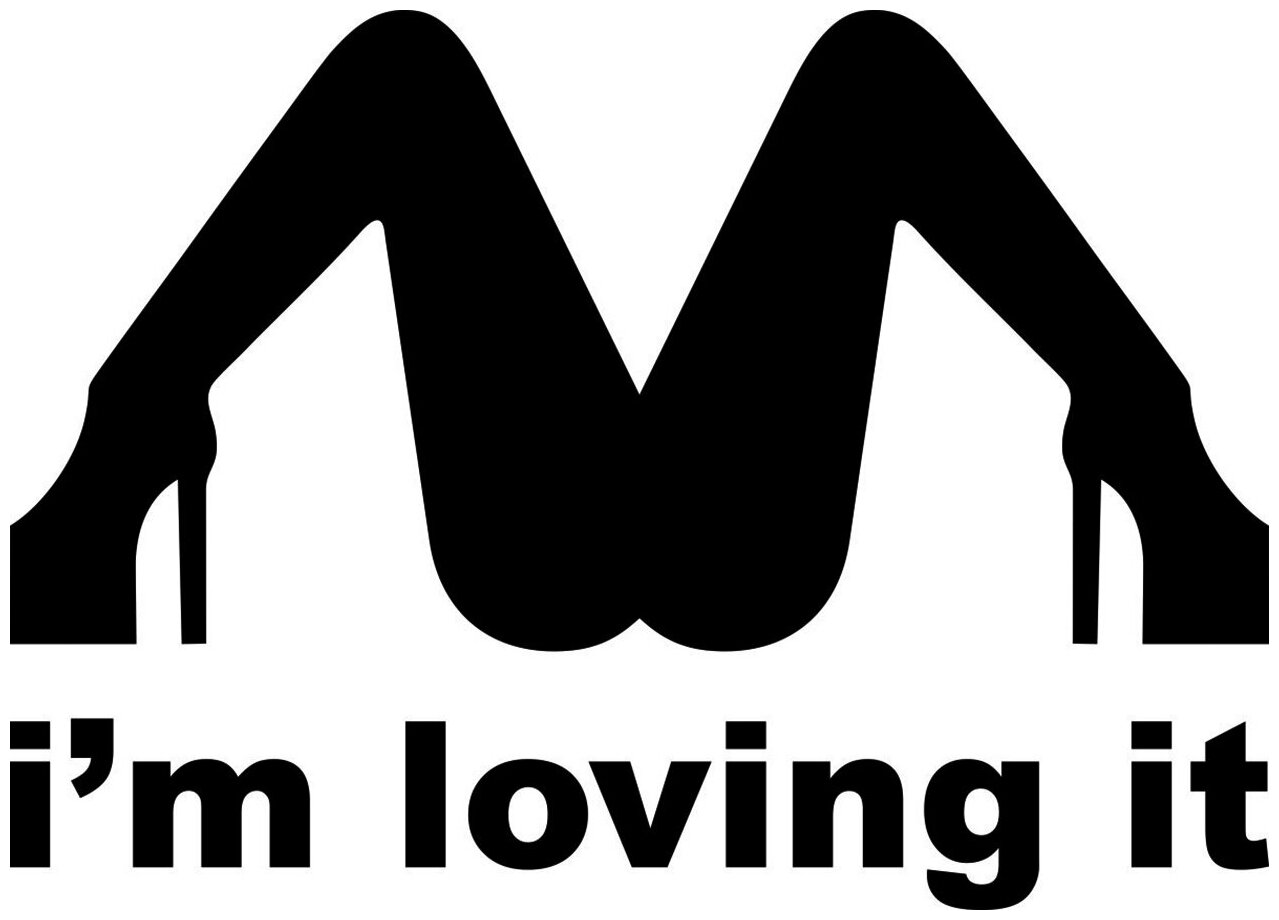 Наклейка ОранжевыйСлоник "Im loving it" для авто или интерьера черный