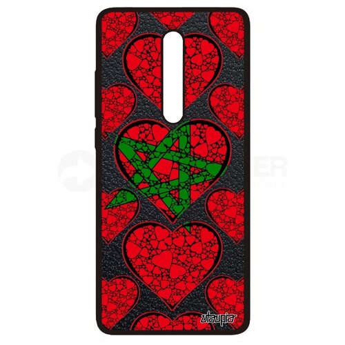 фото Противоударный чехол на // xiaomi mi 9t pro // "флаг марокко с сердцем" дизайн стиль, utaupia, цветной