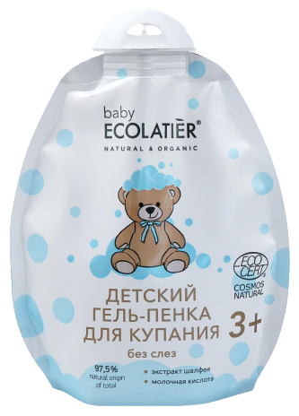 ECOLATIER Детский Гель-пенка для купания без слез, 250 мл, 250 г