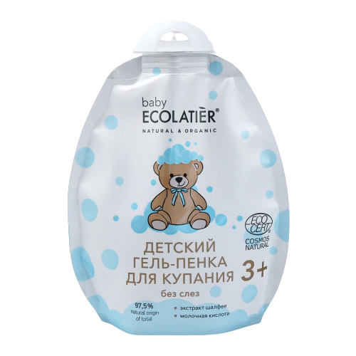 ECOLATIER Детский Гель-пенка для купания без слез, 250 мл, 250 г