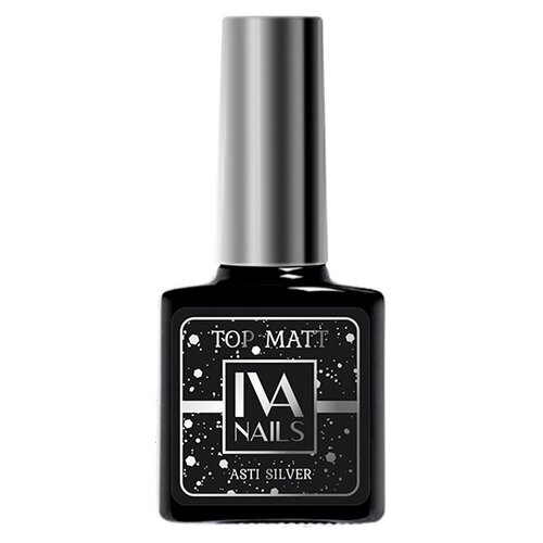 IVA Nails Верхнее покрытие Top Matte, asti silver, 8 мл