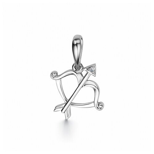 фото Алькор подвеска из белого золота с бриллиантом 34197-200