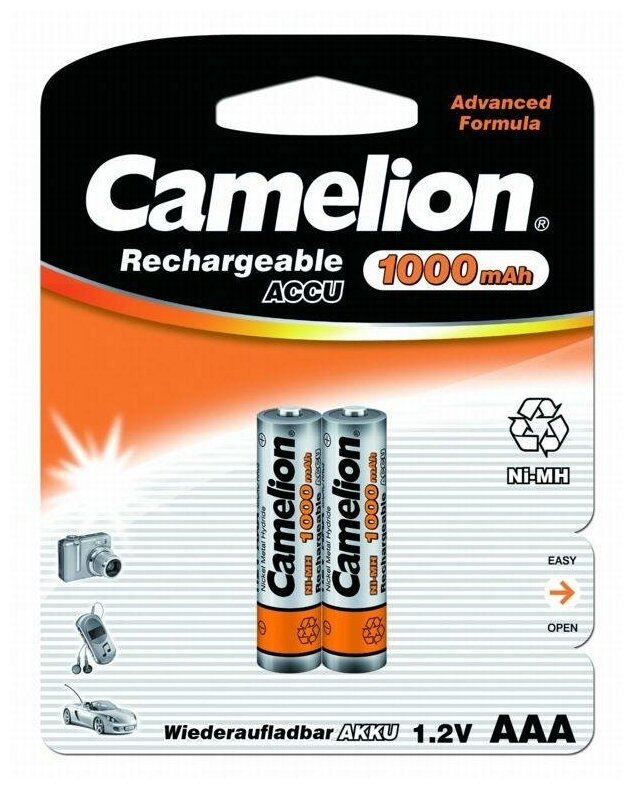 Аккумулятор Camelion 1000 mA*h AAA 2шт на блистере