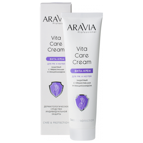 Крем ARAVIA Professional‎ Вита-крем для рук и ногтей защитный Vita Care Cream с пребиотиками и ниацинамидом, 100 мл