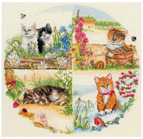 Набор для вышивания Anchor Cats And Seasons 30*30см, MEZ, PCE895