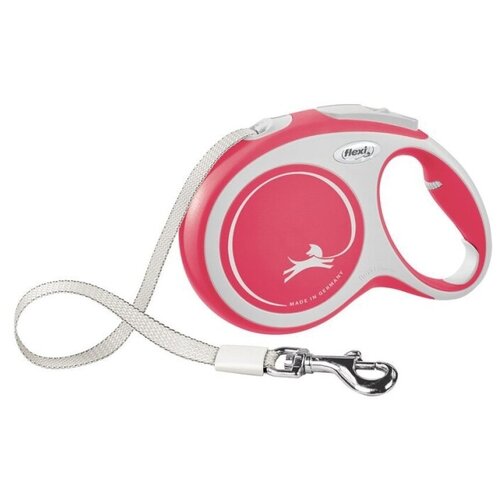 фото Рулетка- поводок д/собак flexi new comfort tape l 5м до 60кг ремень красный 1/1 1 шт koiko