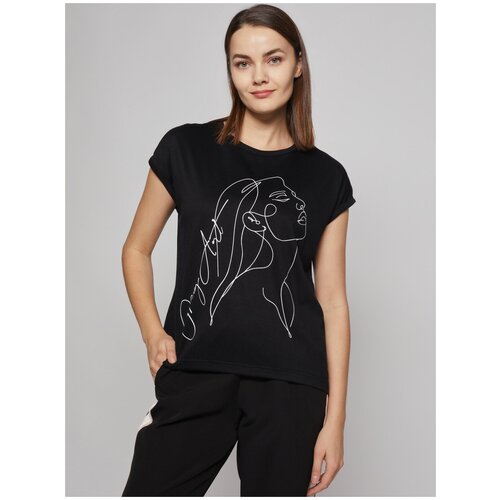 фото Футболка с коротким рукавом, цвет черный, размер xs zolla