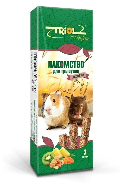 Лакомство Тriol Standard для грызунов Ассорти (с фруктами, овощами и орехами) (2 шт)