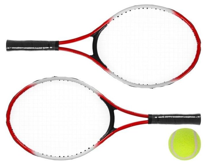 фото Ракетки для большого тенниса с мячом, детские, цвет красный