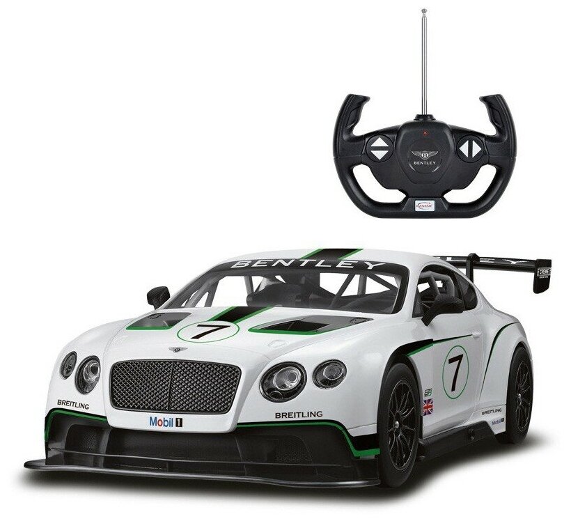 Машина р/у 1:14 Bentley Continental GT3, цвет белый 2,4G