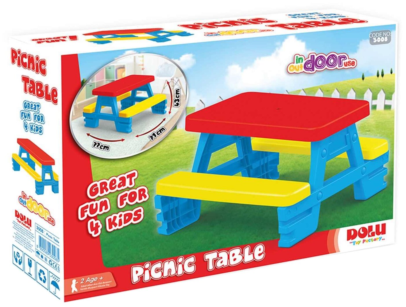 3008 Стол - пикник для 4 детей, Dolu