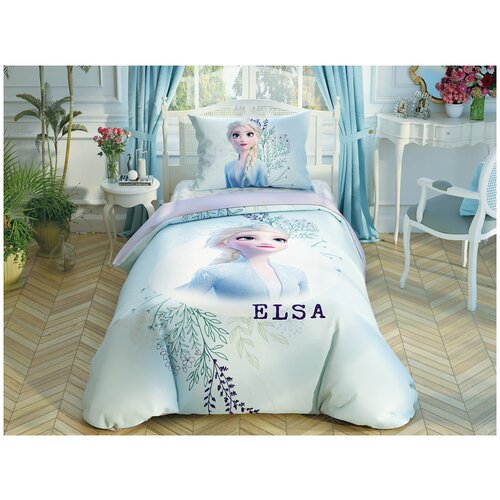 фото Детское постельное белье tac frozen 2 double color elsa хлопковый ранфорс 1,5 спальный