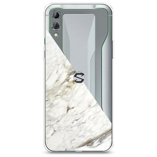 фото Силиконовый чехол "белый мрамор половинка" на xiaomi black shark 2 / сяоми блэк шарк 2 case place