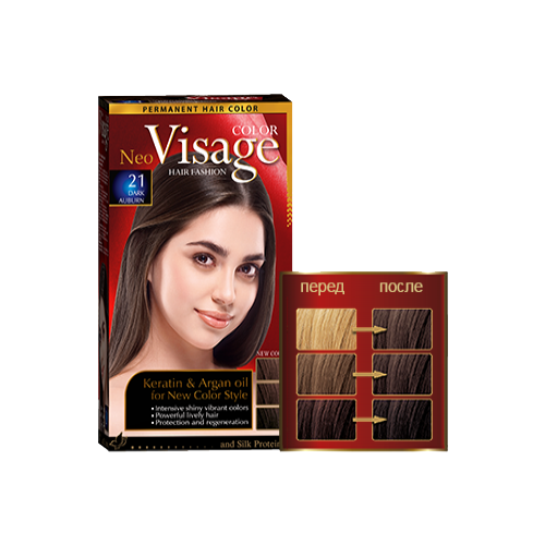 COLOR Visage Стойкая крем-краска для волос, 21 Тёмно-Каштановый / Dark Auburn