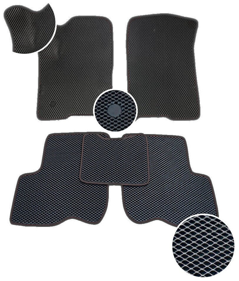 Автомобильные коврики ЕВА/EVA с 3D лапкой в салон для Citroen C4 I (2004-2014) Ситроен Ц4 1 (Без разреза)