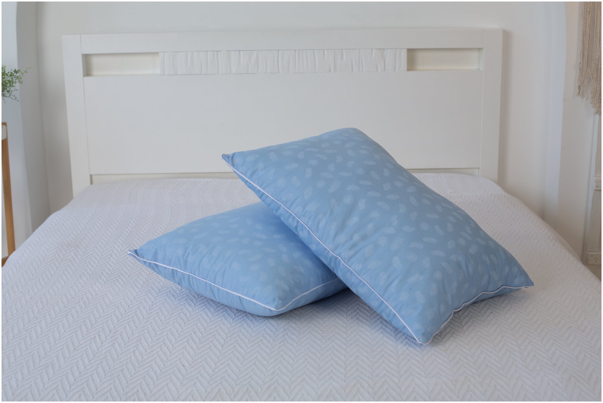 Подушка для сна Nordic "Лебяжий пух" 50х70, голубой - фотография № 6