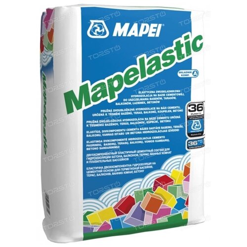 Mapei Mapelastic/Мапей Мапеластик, Компонент А, 24 кг, состав для гидроизоляции гидроизоляция цементная mapei mapelastic двухкомпонентная комплект а б 32 кг