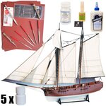 Модель корабля Amati (Италия), Шхуна Pirate Schooner, М1:60, подарочный набор для сборки + инструменты, краски, клей, AM1446-RUS-full - изображение