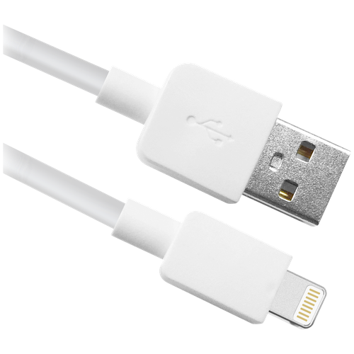 Кабель Defender ACH02-01L, Lightning - USB, 1 А, 1 м, белый