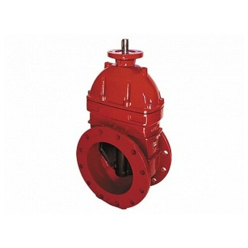 Задвижка с обрезиненным клином под электропривод красная DN200, DENDOR