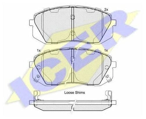 Комплект передних тормозных колодок Icer 181826