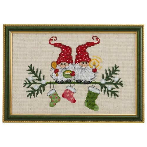 фото Набор для вышивания permin 92-7211 эльфы и рождественские носки