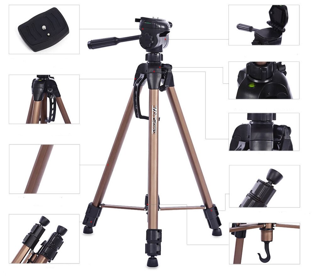Штатив Grifon WT-3760 (H=625-1640мм, груз-4кг) цвет-серебро