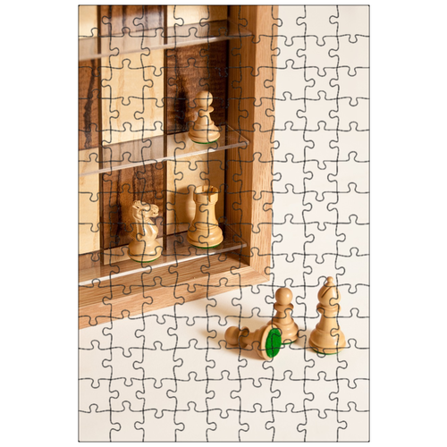 фото Магнитный пазл 27x18см."вертикальная шахматная доска, шахматная доска, шахматы" на холодильник lotsprints