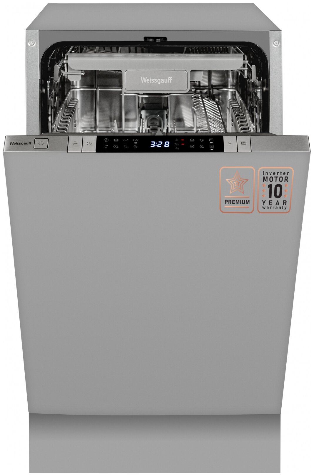 Встраиваемая посудомоечная машина Weissgauff BDW 4150 Touch DC Inverter, серый