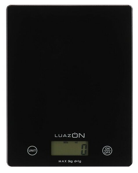 Luazon Home Весы кухонные Luazon LVK-702, электронные, до 7 кг, чёрные