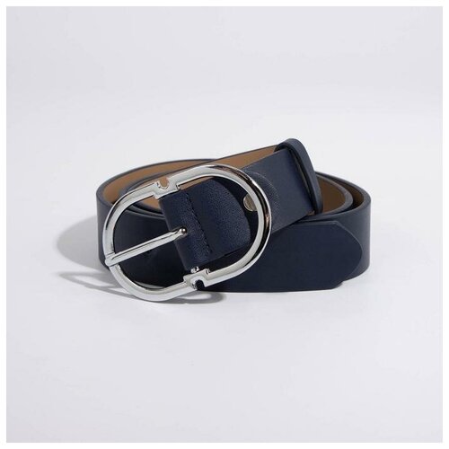 фото Ремень женский, ширина 3,5 см, винт, пряжка метал, цвет синий store-m