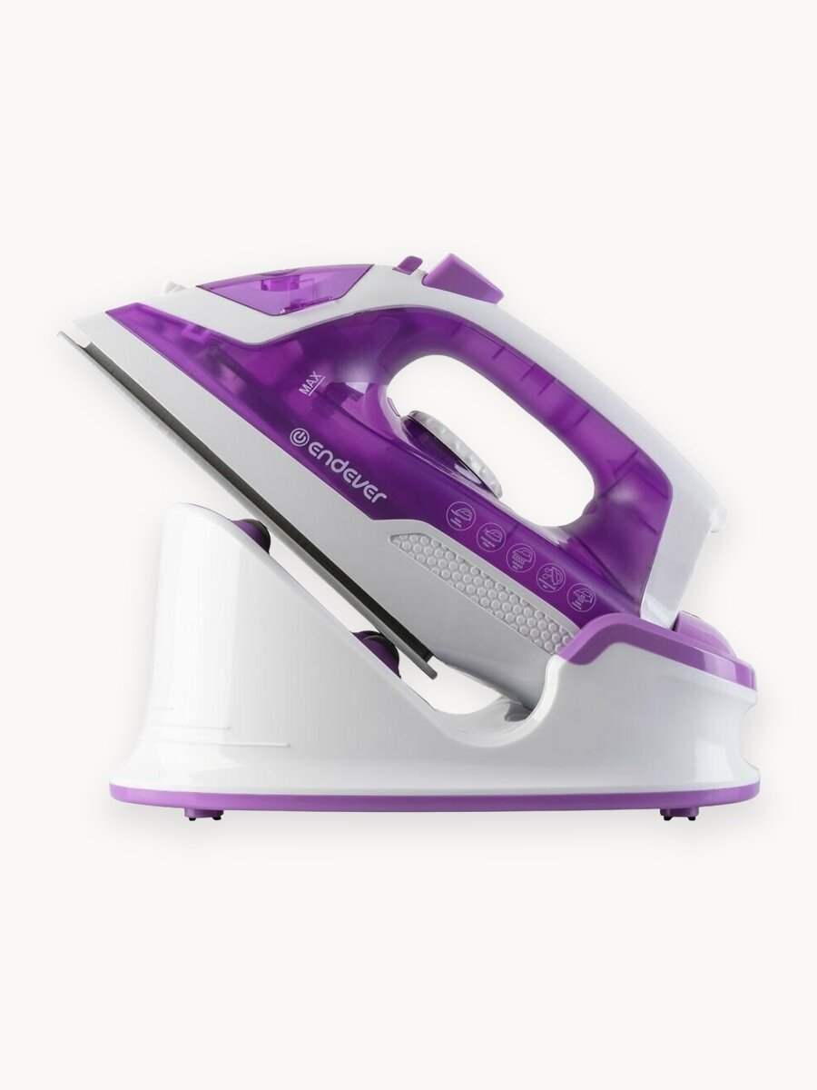Утюг беспроводной для одежды ENDEVER DELTA-120 / сухой и влажный режим глажения / самоочистка