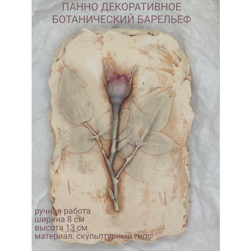 Панно/барельеф ботанический/1 шт, бежевый