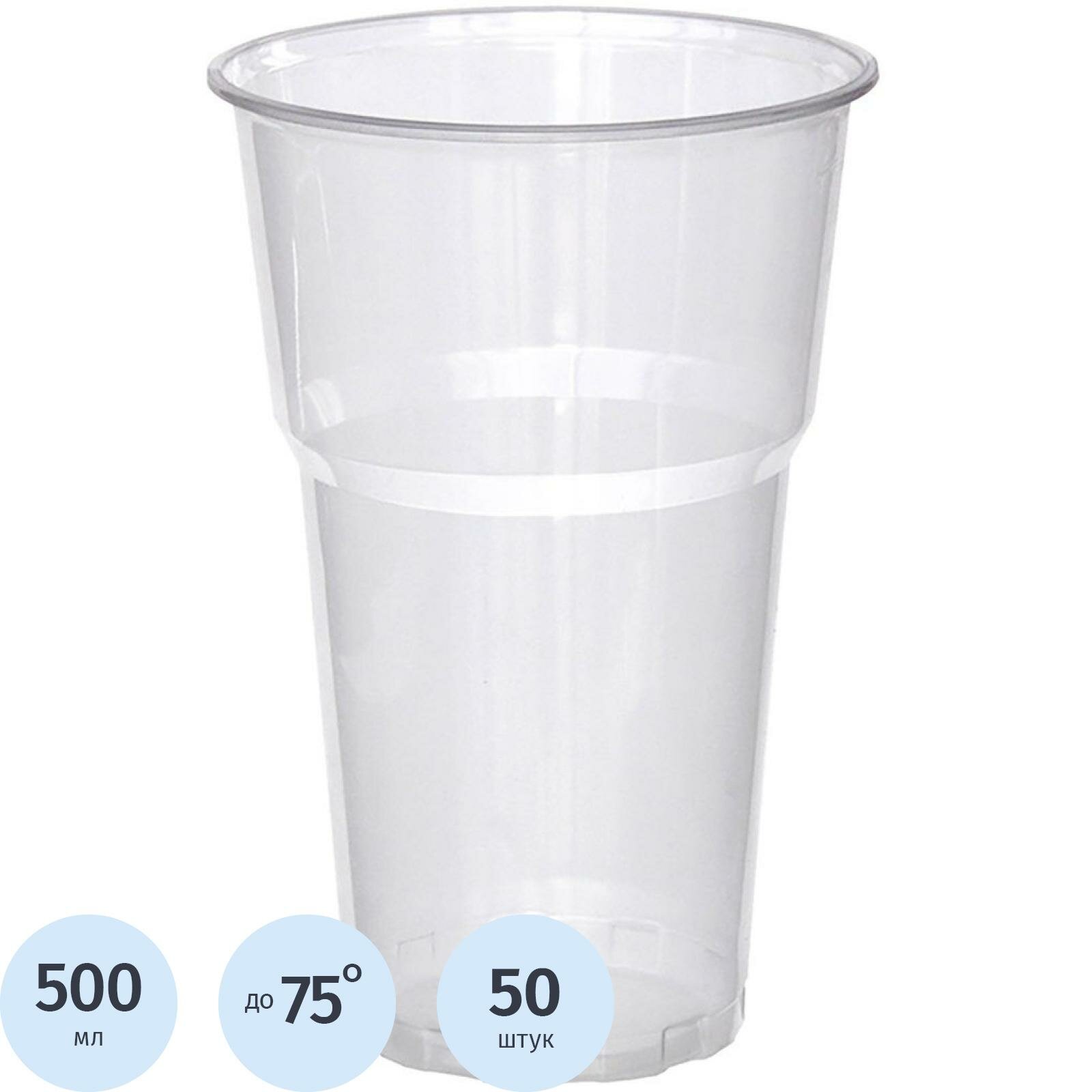 Комус стаканы одноразовые пластиковые Бюджет 500 мл