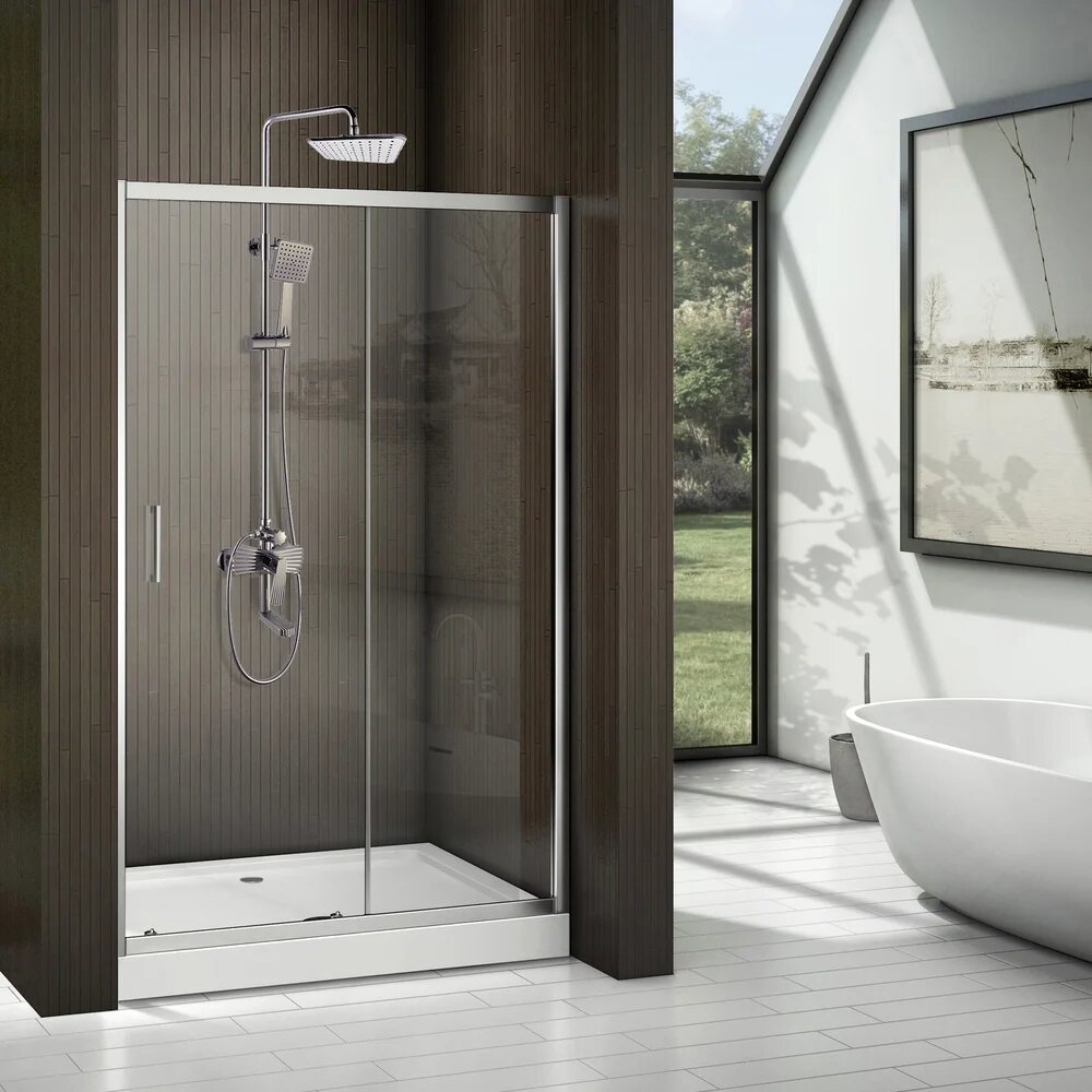 Душевая дверь в нишу Ceruttispa Gloria D120 стеклянная раздвижная 120 см одностворчатая итальянская