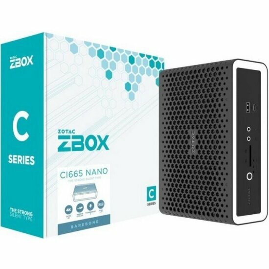 Платформа Zotac ZBOX nano (Core i7-1165G7 2.8 ГГц, 2xDDR4 SO-DIMM, M.2 / 2.5" Drive, Intel UHD Graphics) (ZBOX-CI665NANO-BE)