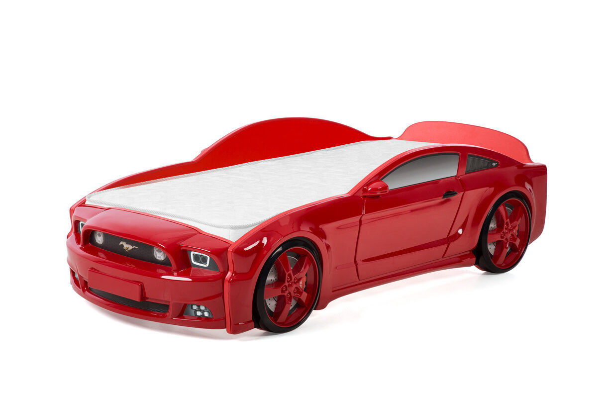 Futuka Kids кровать-машина Light 3D "Mustang", цвет красный